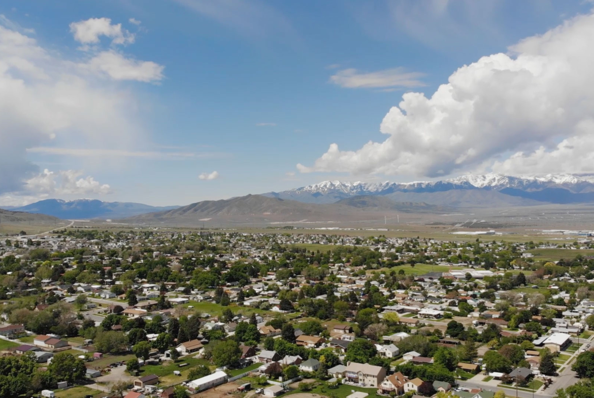 Tooele City from above Tooele High School